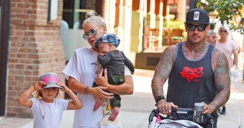 Pink and her husband Carey Hart take the kids to the park in Tribeca