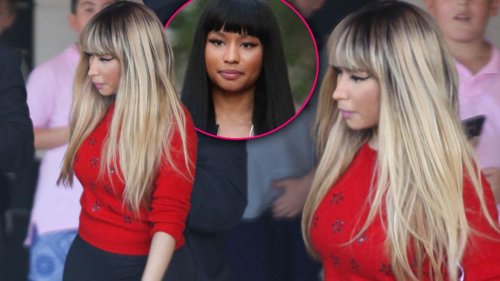 nicki minaj hairstyles with bangs