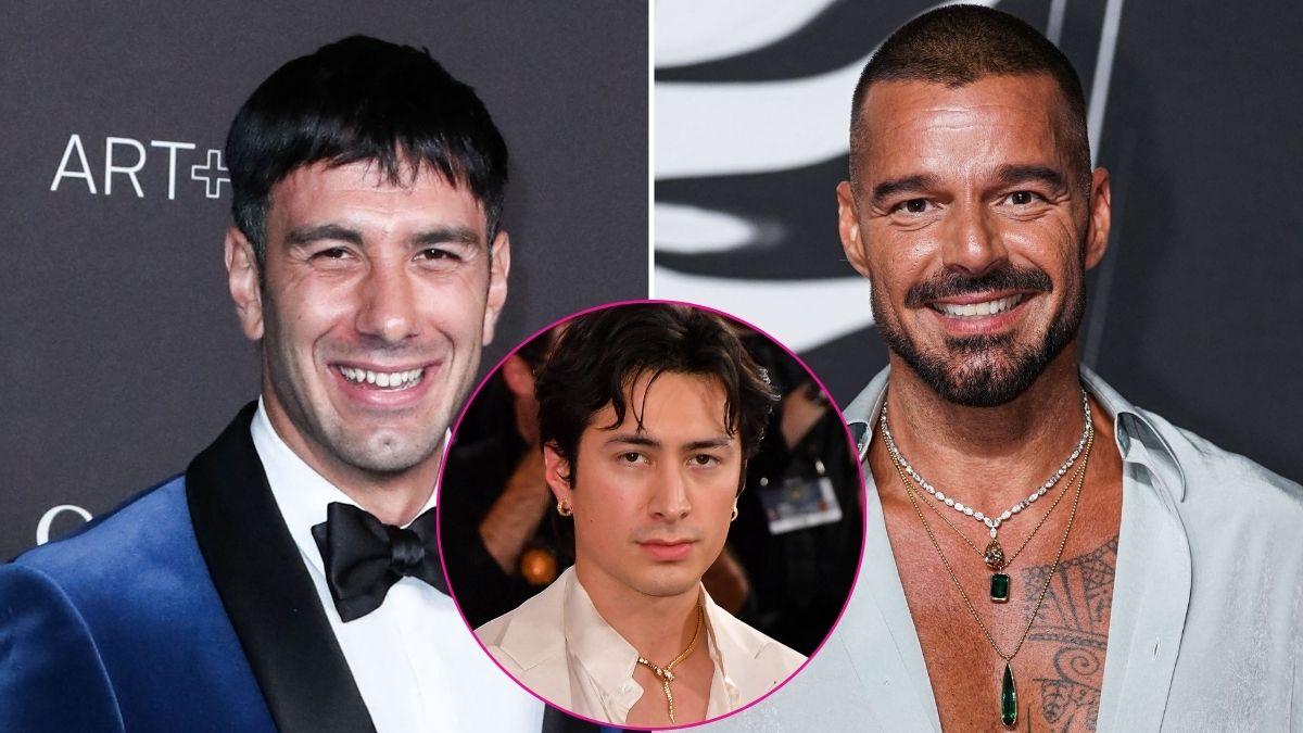 Split photo of Ricky Martin, Jwan Yosef & Hudson Williams