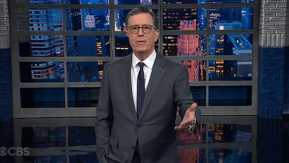 image of Stephen Colbert ripped apart Donald Trump on his show. 