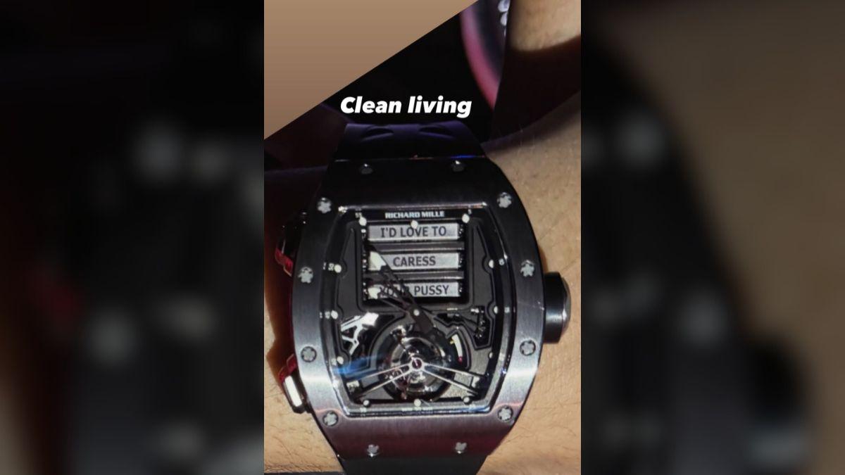 Photo of Scott Disick shared a NSFW message displayed on a watch. 