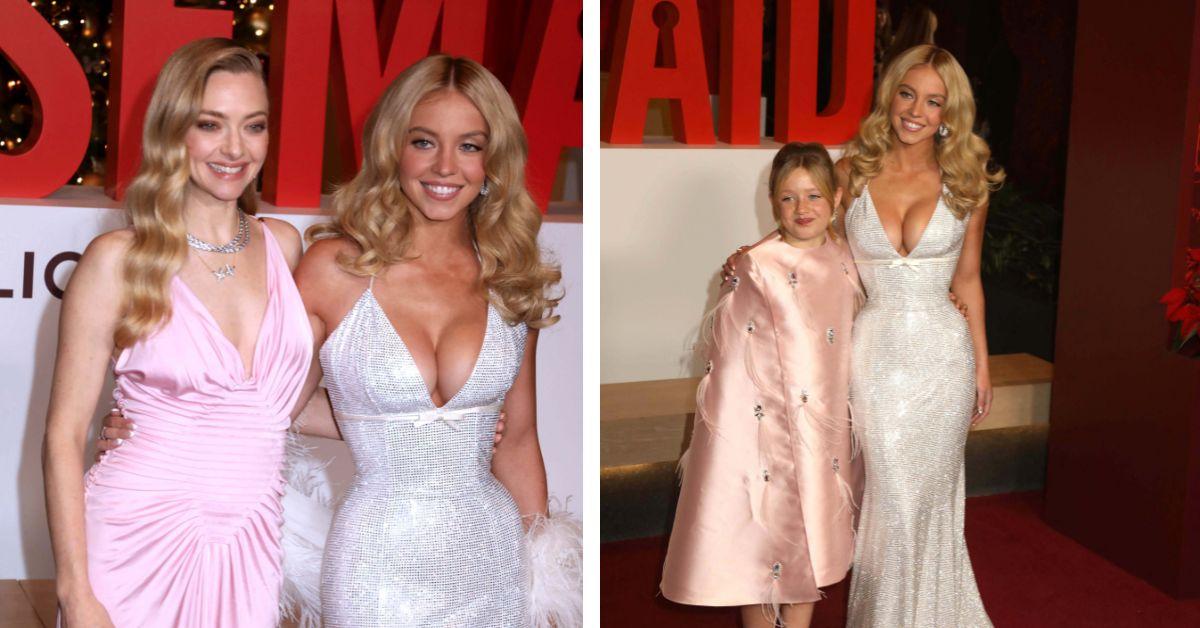 image of Amanda Seyfried matched the vintage vibe in pink.