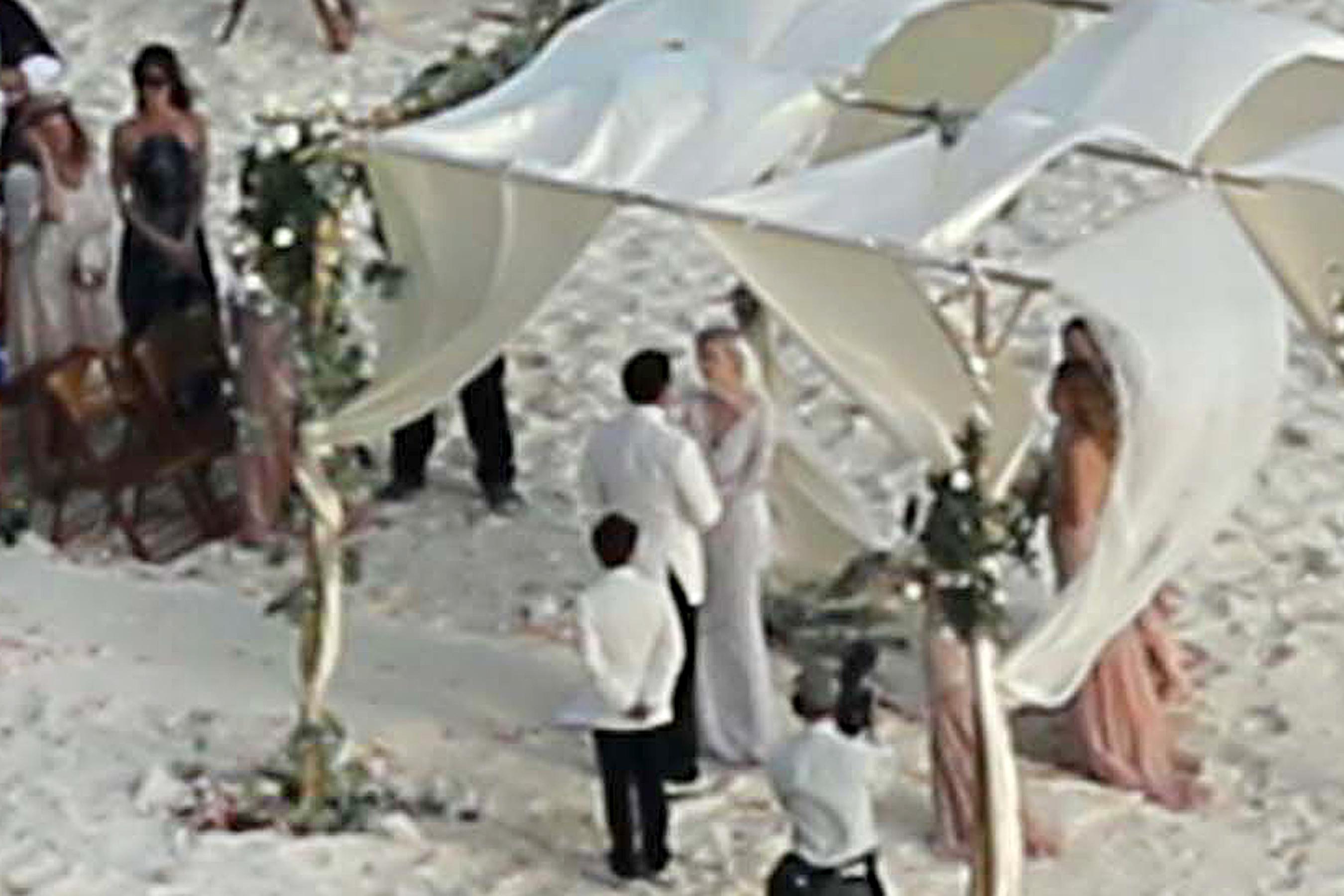 EXCLUSIVE: *** PREMIUM EXCLUSIVE. STRICTLY NO WEB*** Johnny Depp and Amber Heard celebrated their wedding on the Lone Ranger star&#8217;s idyllic island in the Bahamas on Sunday.