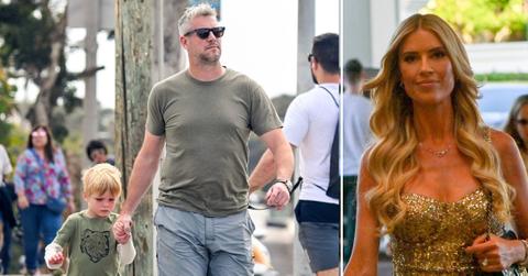 Photo of Ant Anstead with his son Hudson and a picture of Christina Haack.