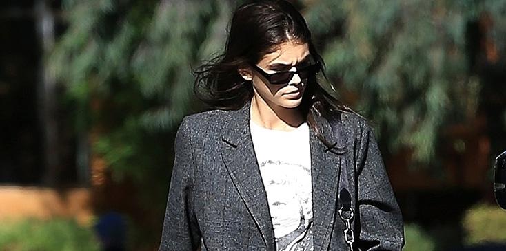 Kaia Gerber shows off her mile-long legs during day 3 of Louis