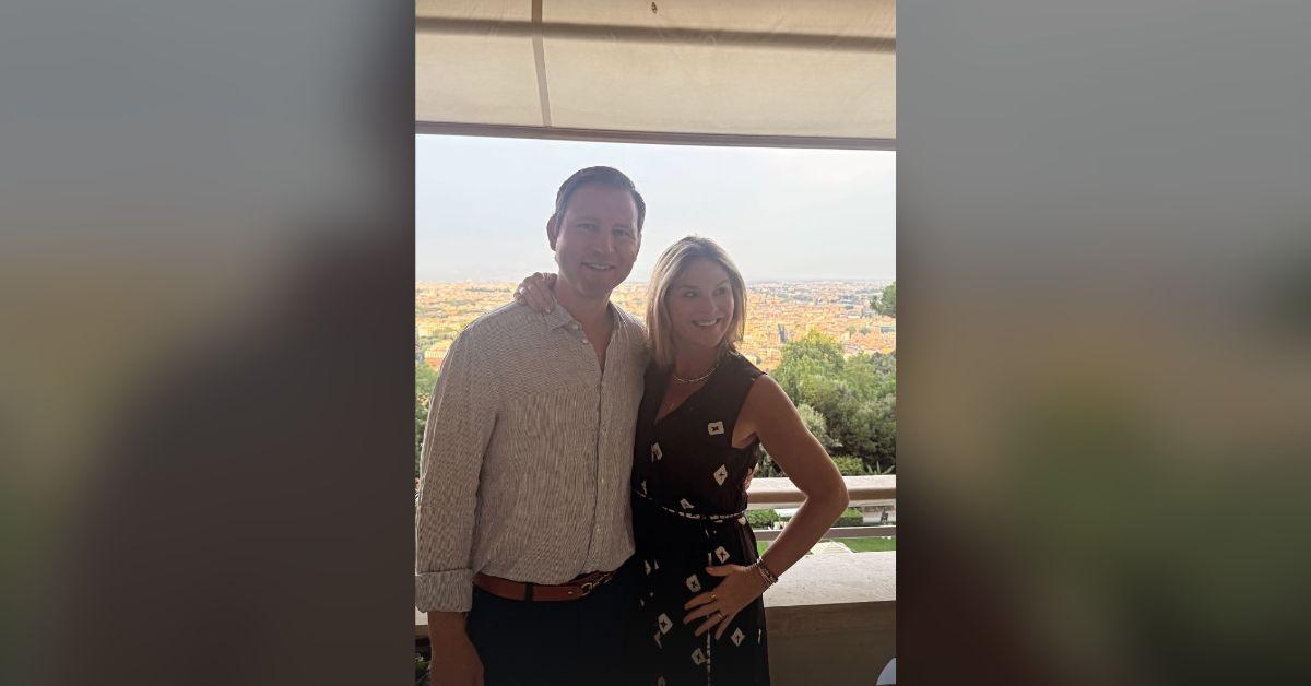 Image of Jenna Bush Hager cuddled up to husband Henry on vacation.