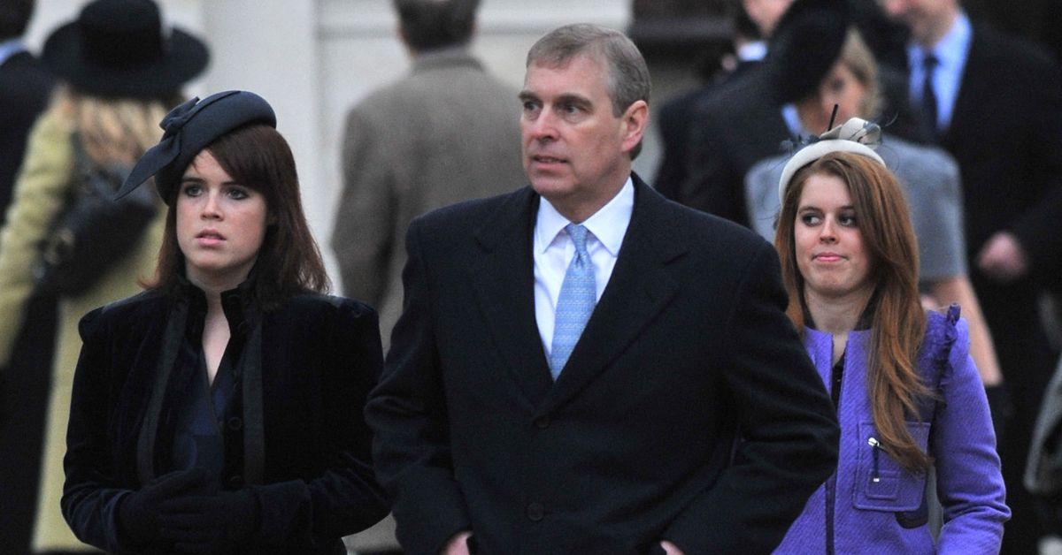 image of prince Andrew and princesses Eugenie and Beatrice 