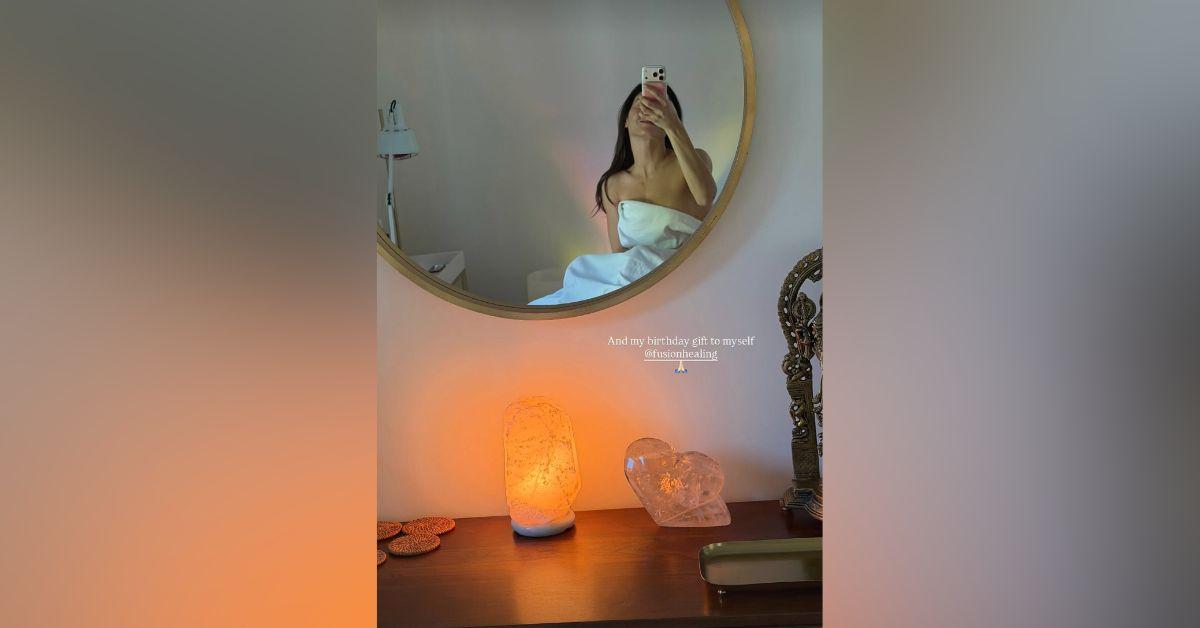 Image of Jenna Dewan got a massage at the spa.