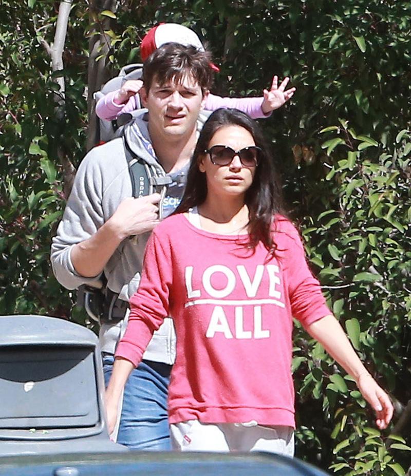 Exclusive&#8230; Mila Kunis &amp; Ashton Kutcher Take Wyatt Out For A Hike