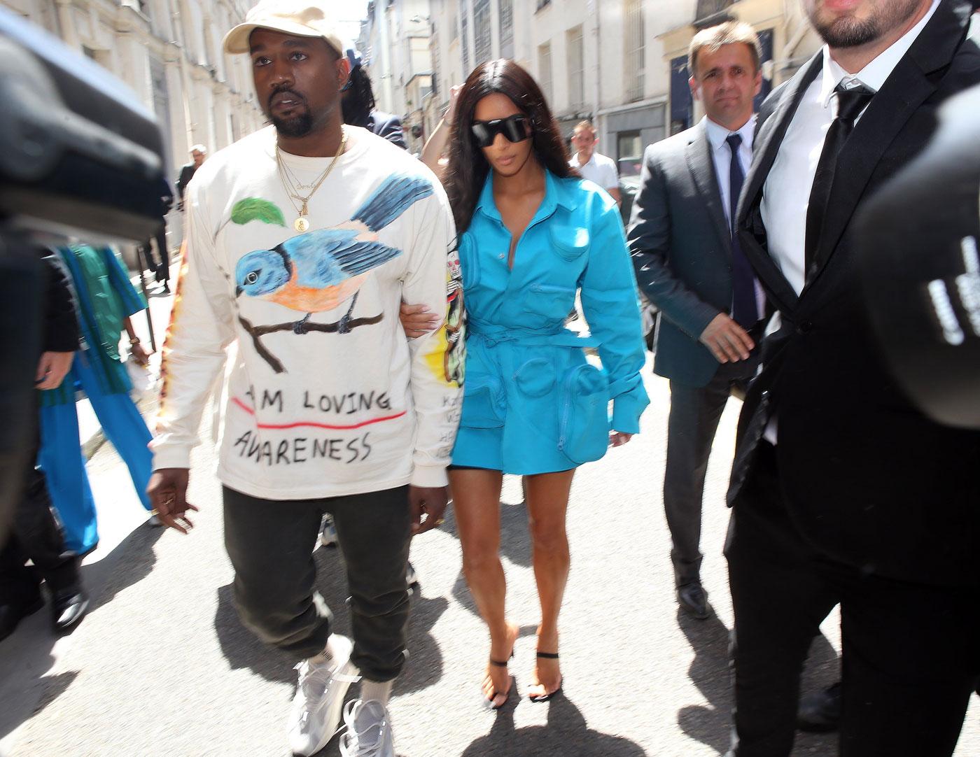 Virgil Abloh and Kanye West share an emotional hug at Paris