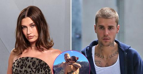 hailey bieber shows off butt cuddling justin photos