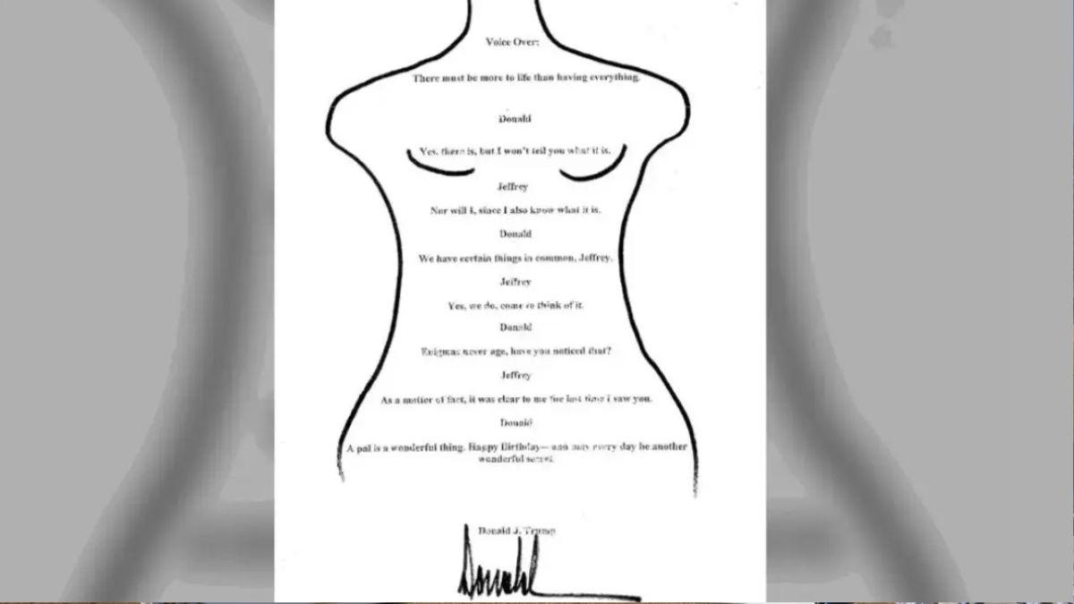 image of 'The Wall Street Journal' published the image of Trump's alleged 2003 card to Epstein.