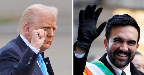 split of Donald Trump, Zohran Mamdani.