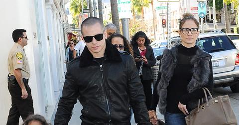 Jennifer Lopez, Casper Smart and her kids Emme Marbiel Muniz Anthony and Maximilian David Muniz Anthony in Beverly Hills