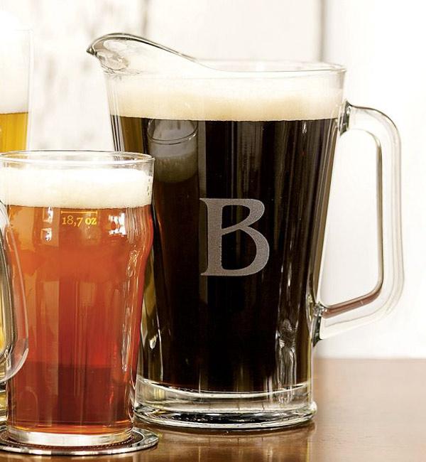 Monogrammable beer pitcher