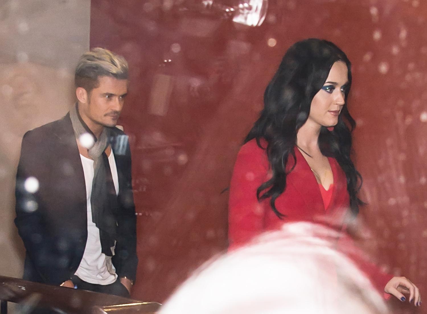 Katy Perry and Orlando Bloom are seen leaving Vedge restaurant in Philadelphia, PA