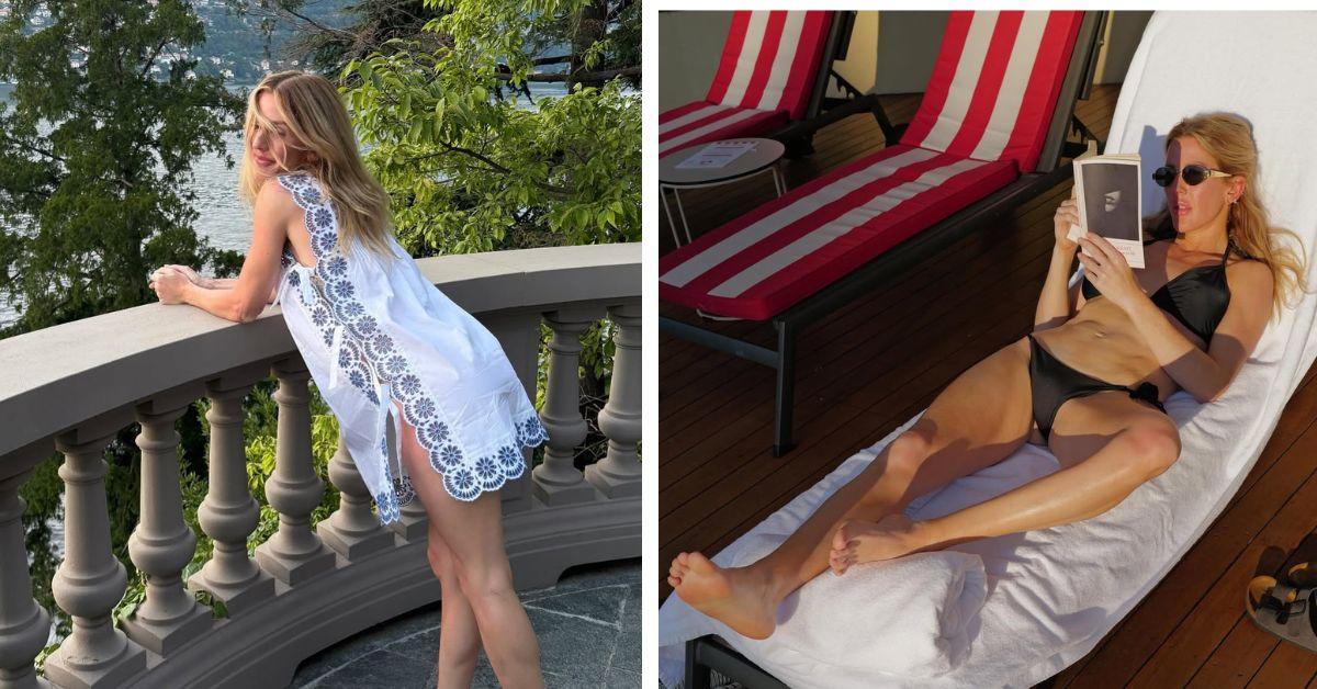 image of The singer also showed off her figure in a black bikini and flirty summer dress.