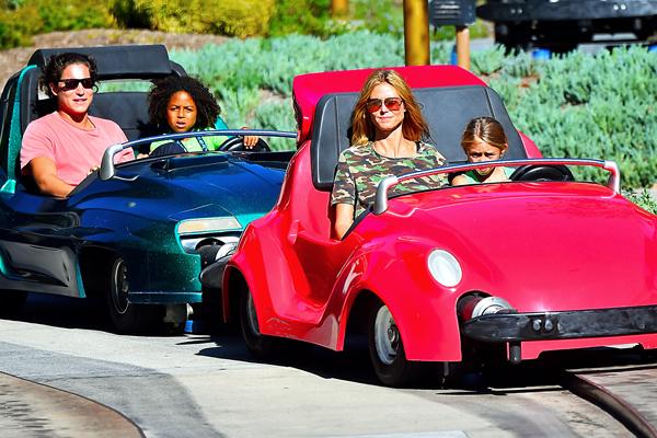 Heidi Klum and boyfriend Vito Schnabel spend the day with her kids at Disneyland in Anaheim, CA