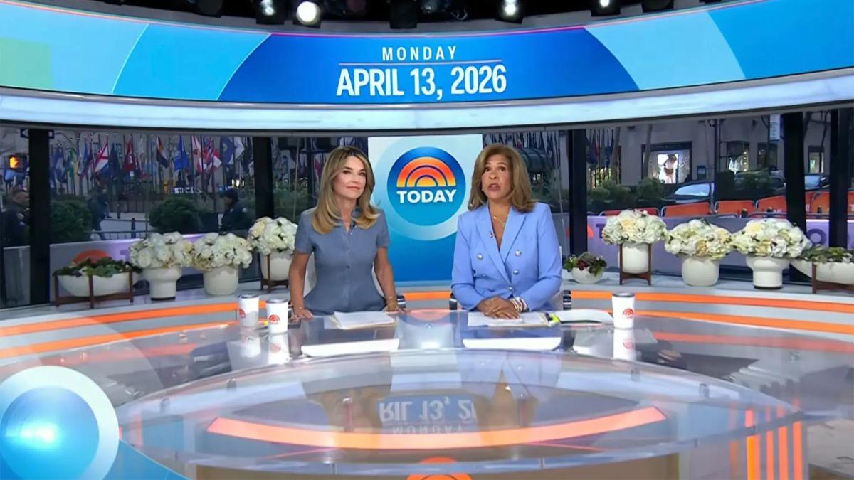 Image of Hoda Kotb said she was 'so happy' to be back on 'Today' alongside Savannah Guthrie.