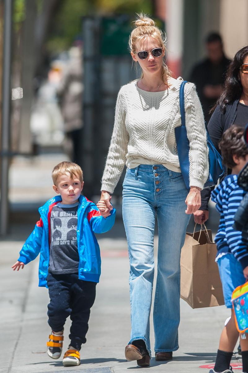 EXCLUSIVE: January Jones and son Xander out for lunch