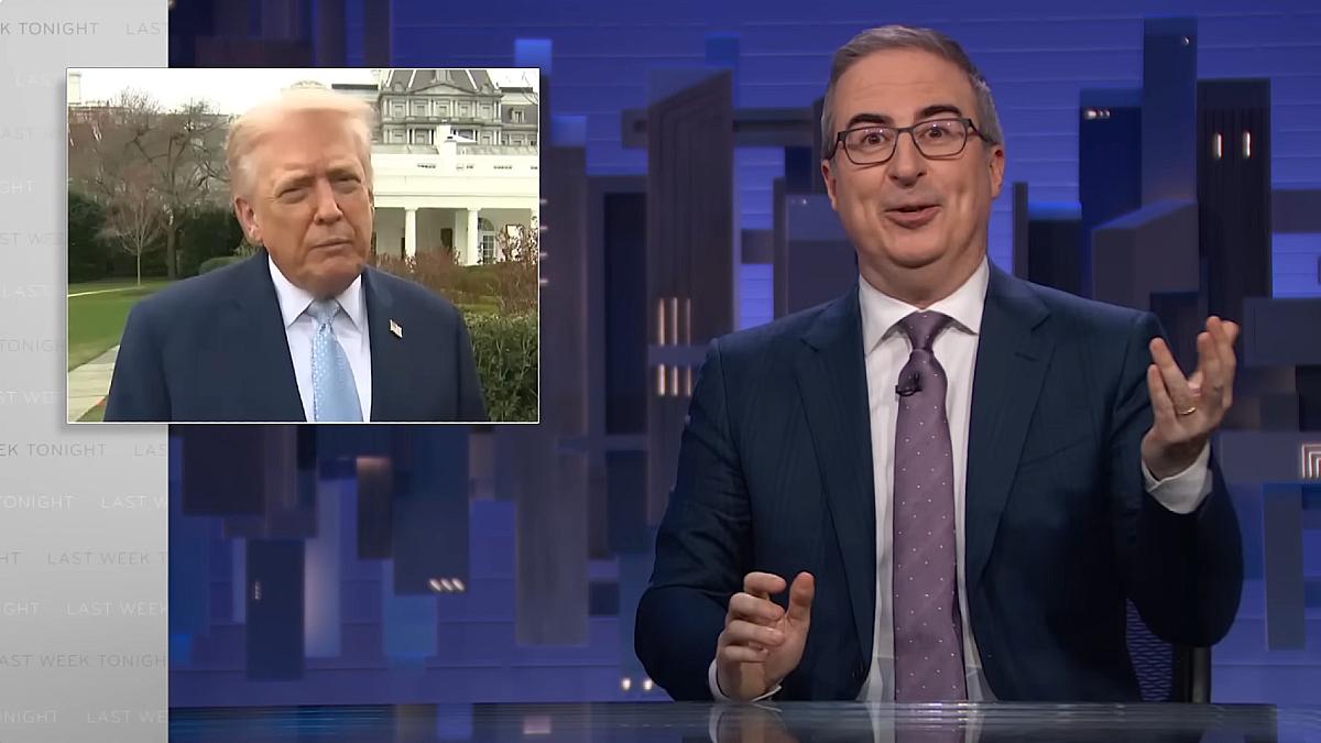 image of John Oliver called out the president's 'lies.' 