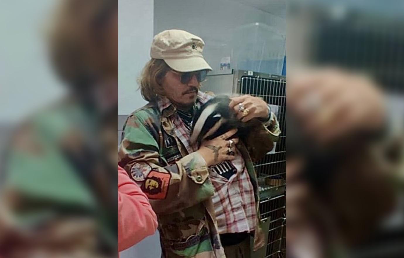 johnny depp cuddles animals rescue