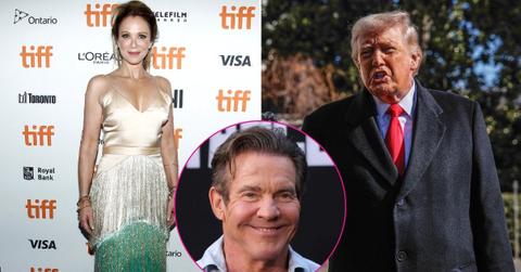 image split of Lauren holly Dennis Quaid and Donald Trump