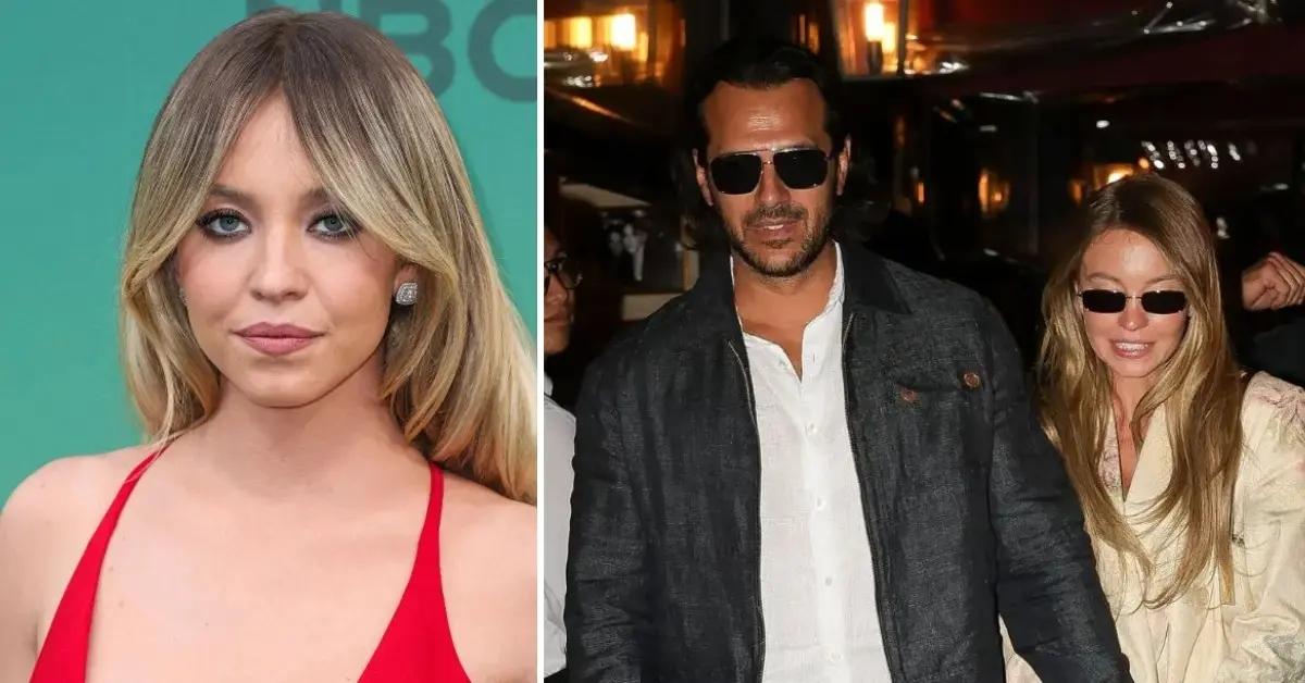 Photo of Sydney Sweeney and a photo of her with ex Jonathan Davino