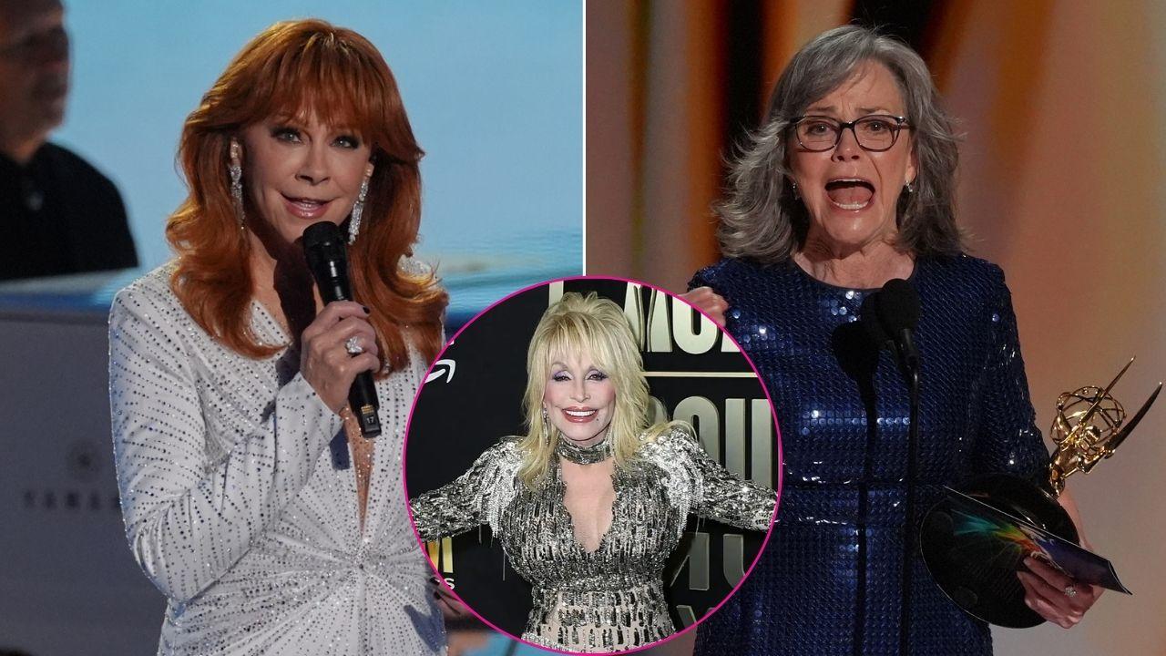 Composite photo of Reba McEntire, Sally Field and Dolly Parton.