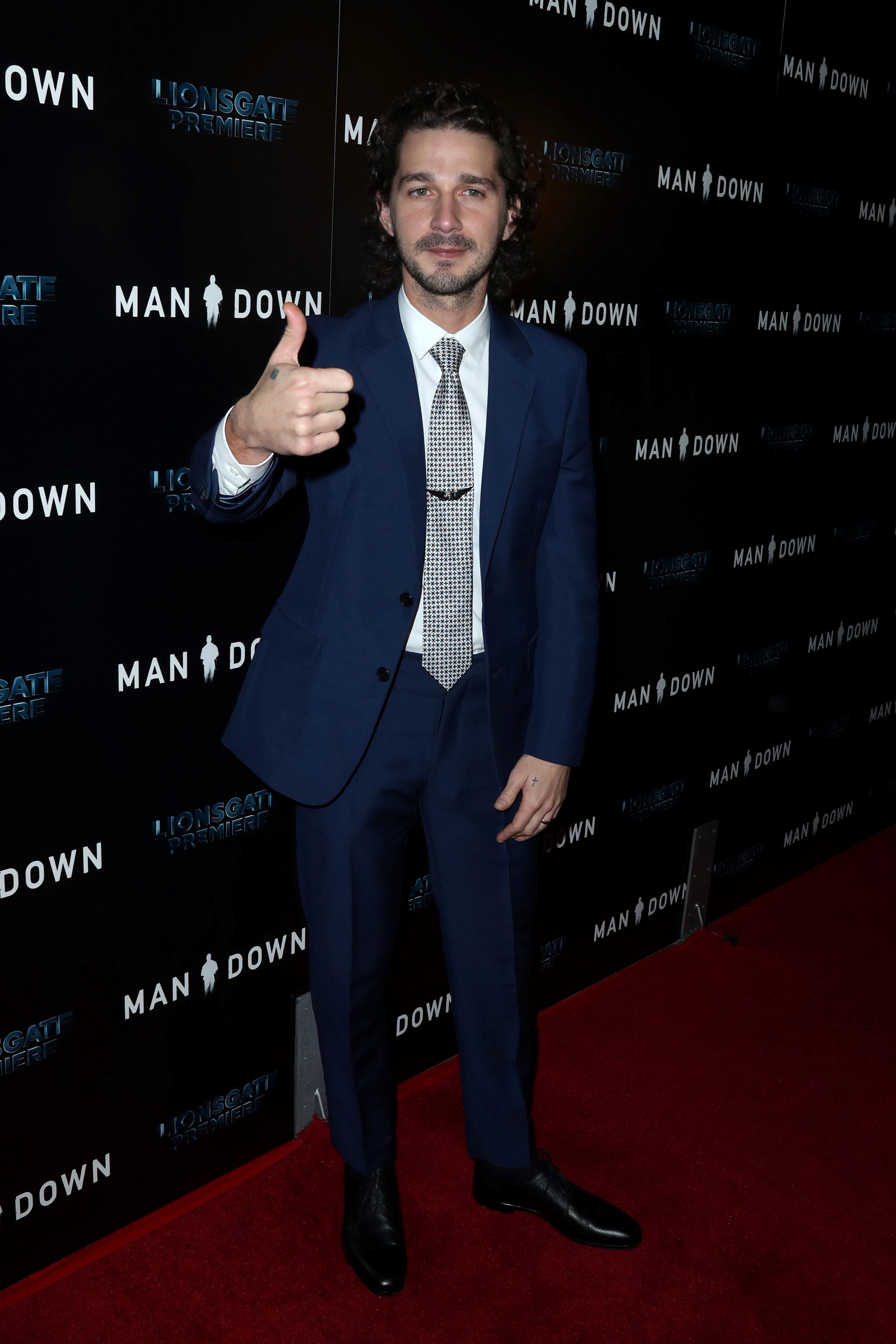 Shia LeBeouf at the &#8220;Man Down&#8221; Premiere