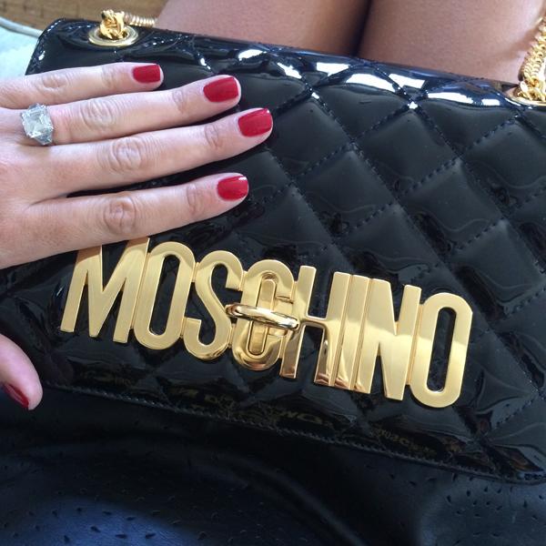 Nicky Hilton Ring Moschino bag