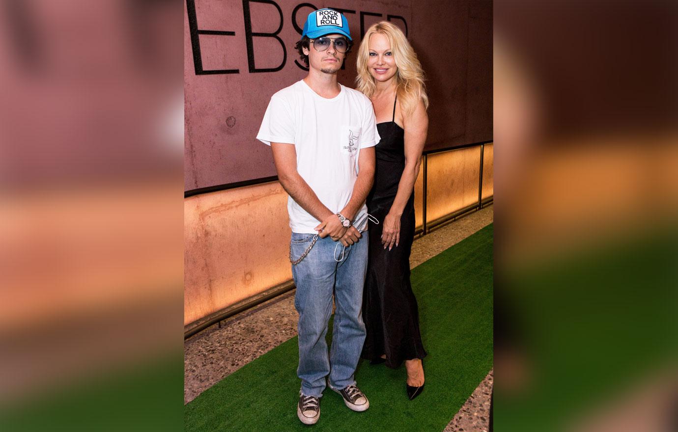 pamela anderson tommy lee brandon thomas lee attend event photos