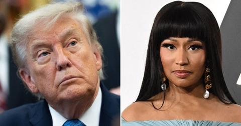 split image of Donald Trump and Nicki Minaji