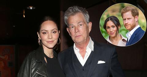 Katharine McPhee And David Foster Meghan Markle & Prince Harry Inset