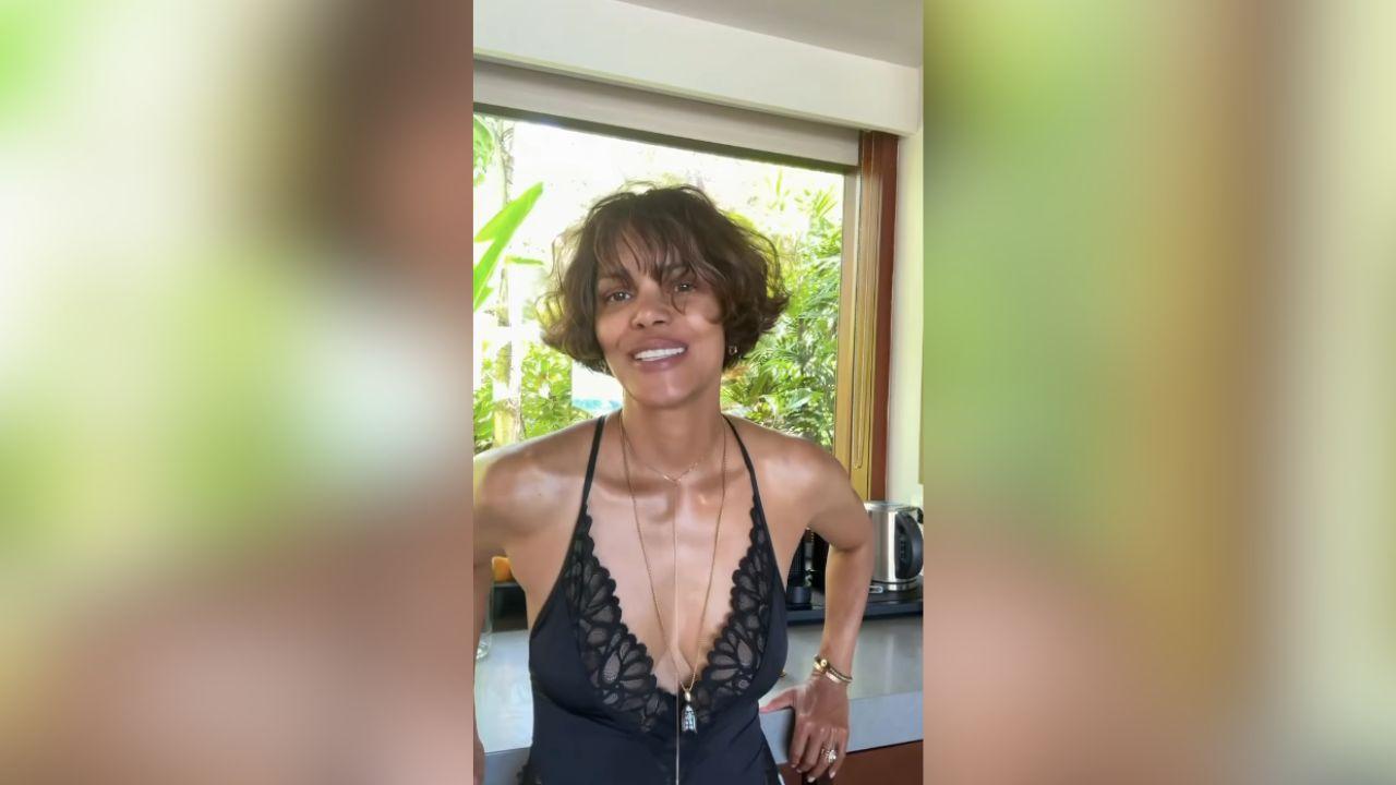Image of Halle Berry recently launched a new product for women going through menopause.