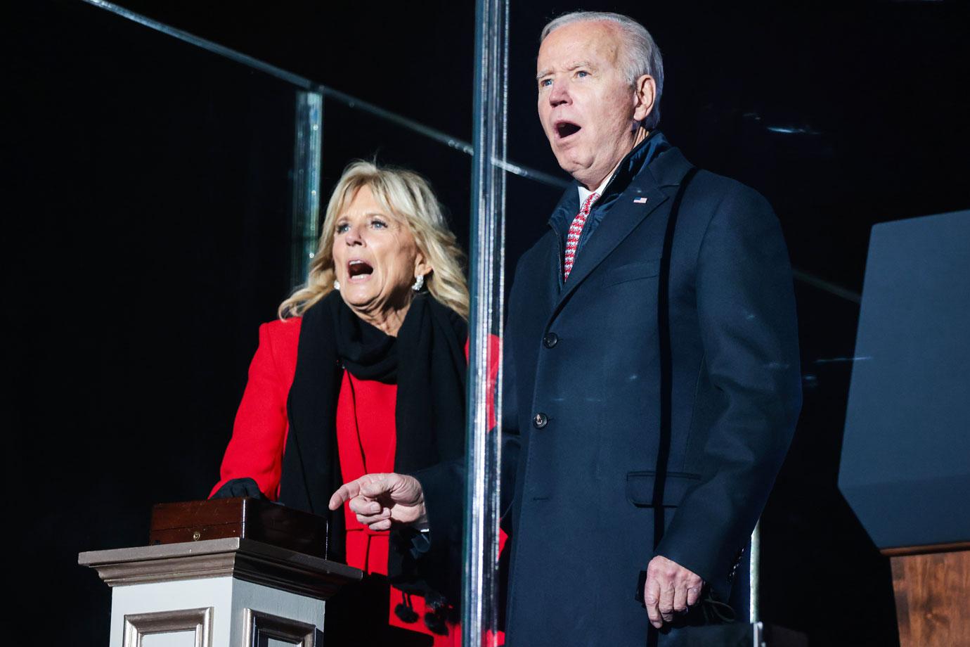 president joe biden jill biden hosts national tree lighting shunning hunter biden illegitimate child