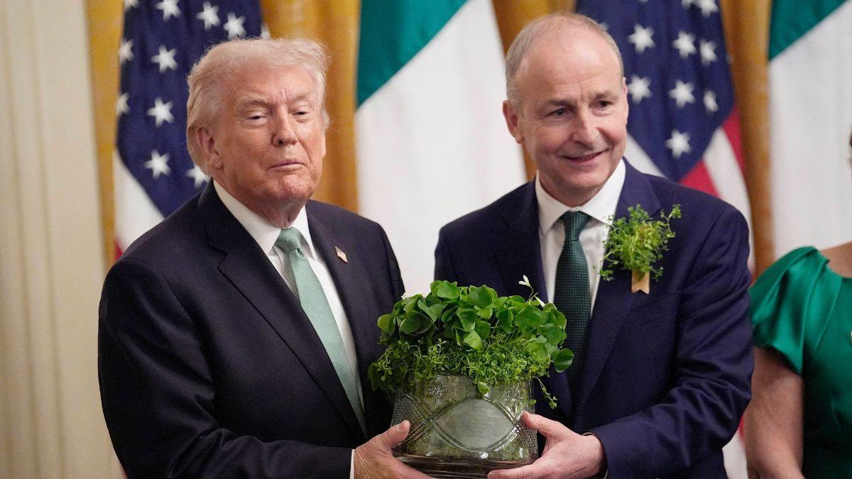 Image of Donald Trump was deemed 'stupid' and 'clueless' after misgendering the president of Ireland.