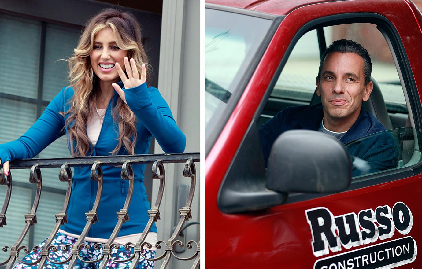 hp jennifer esposito and sebastian maniscalo filming movie directed by ray romano