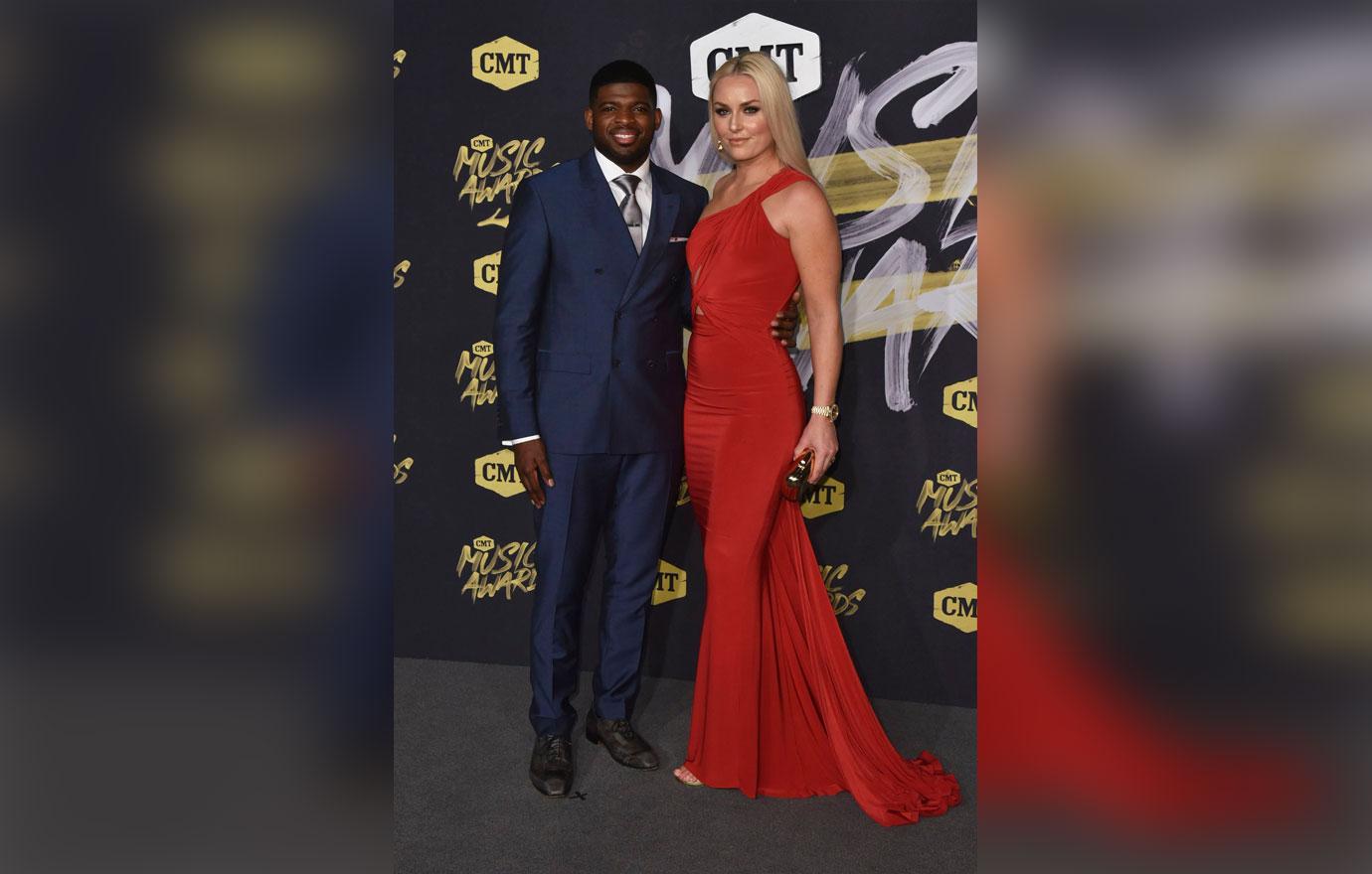 Lindsey Vonn And P.K. Subban On Red Carpet See-Through Dress