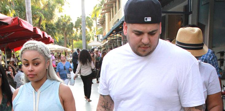 Rob Kardashian and pregnant girlfriend Blac Chyna go shopping after lunch in Miami Beach