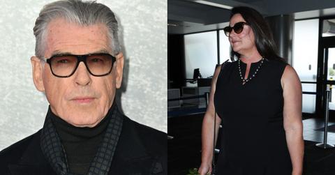 Split image of Pierce Brosnan and wife Keely Shaye Brosnan.