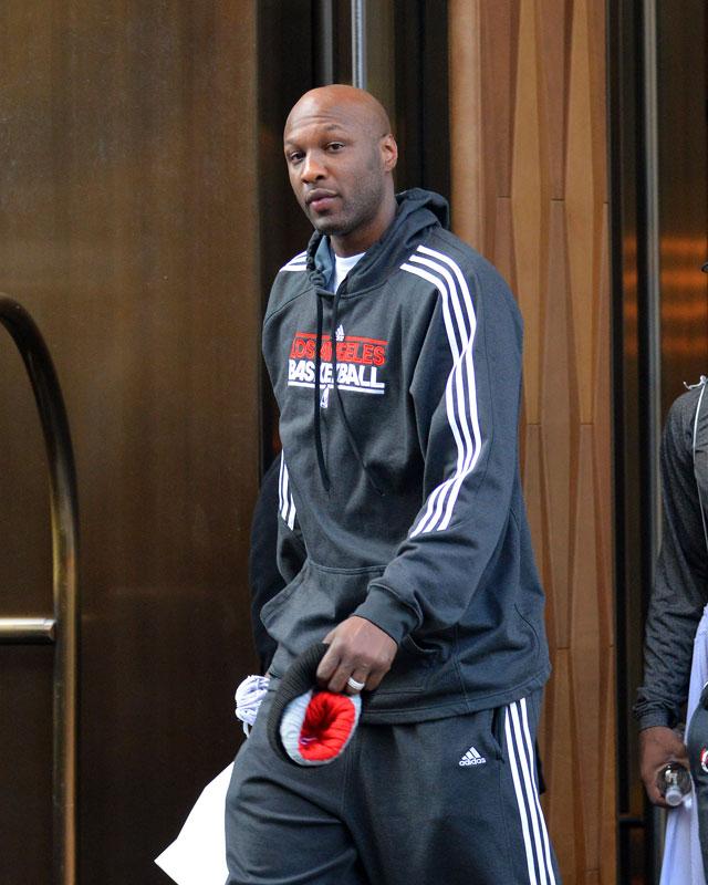 Lamar Odom leaves his hotel in NYC