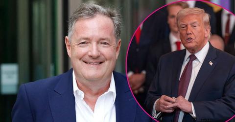 image of piers Morgan and inset of Donald Trump