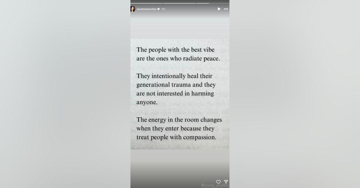 lauren sanchez cryptic post