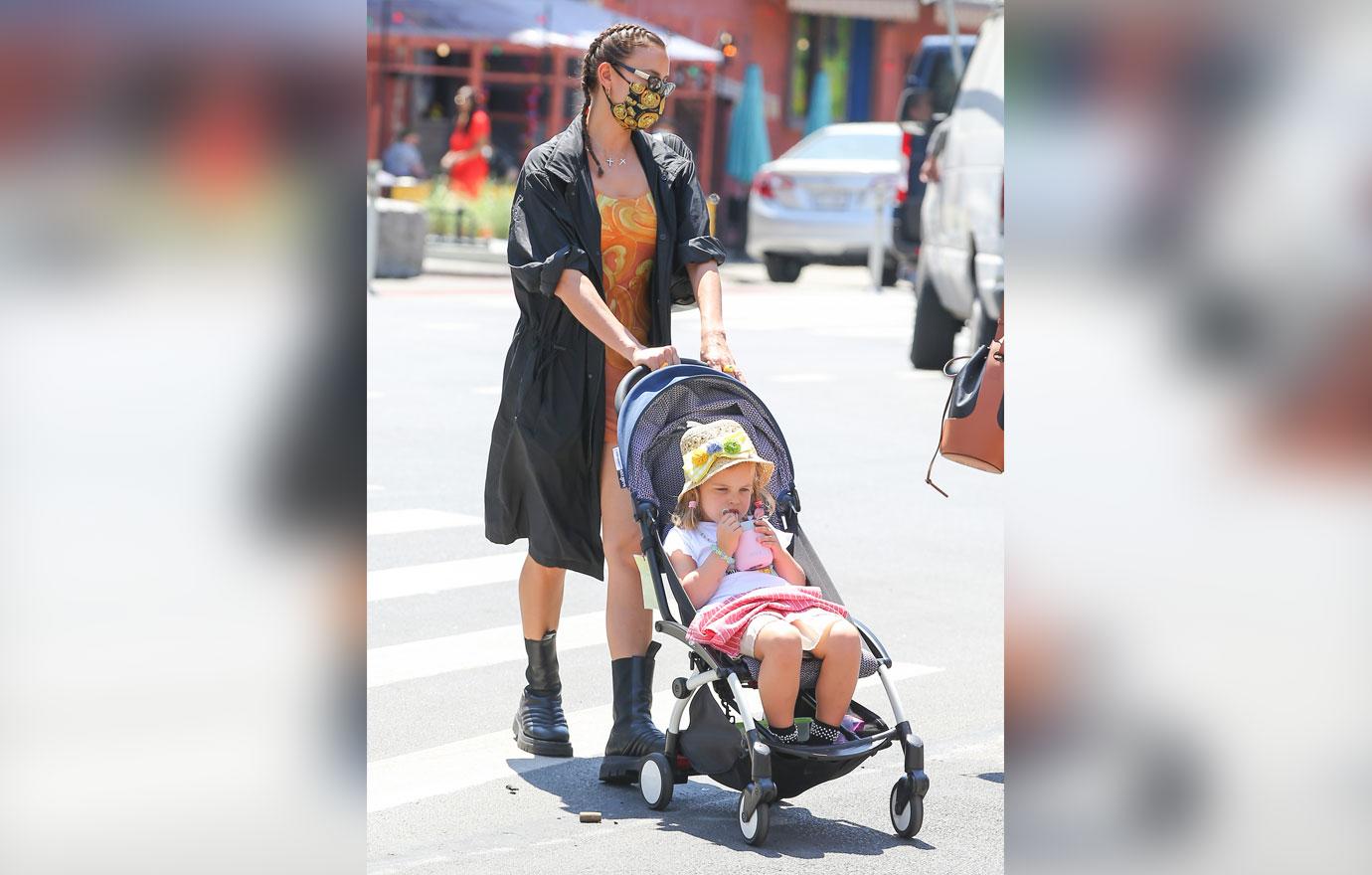 irina shayk seen with daughter after school in nyc