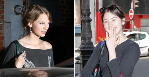 Split photo of Taylor Swift and Gracie Abrams