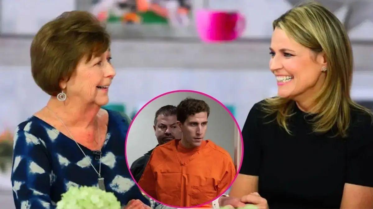 composite photo of savannah guthrie and mom nancy guthrie and bryan kohberger