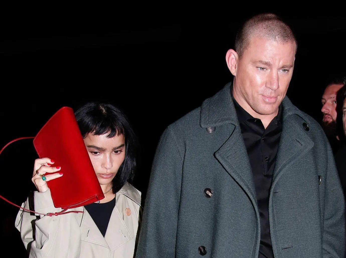 zoe kravitz good mood happy halloween party after channing tatum split