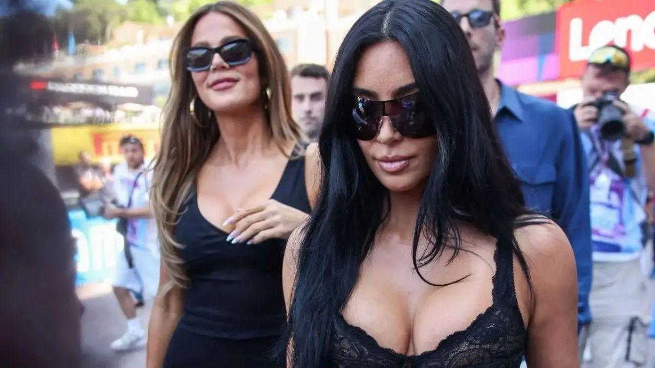Photo of Kim Kardashian and Khloé Kardashian were spotted supporting Lewis Hamilton at the Monaco Grand Prix in June.