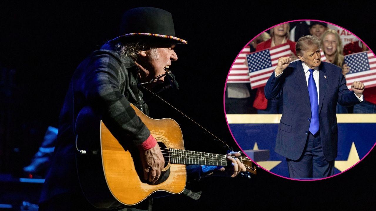 Image of Neil Young and Donald Trump